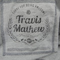 Travis Mathew T-Shirt Mens XL Crew Neck Graphic Print Tee Gray Short Sleeve