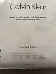 Calvin Klein 3 Pack Cotton Stretch V-neck T-shirts XL White New In Package