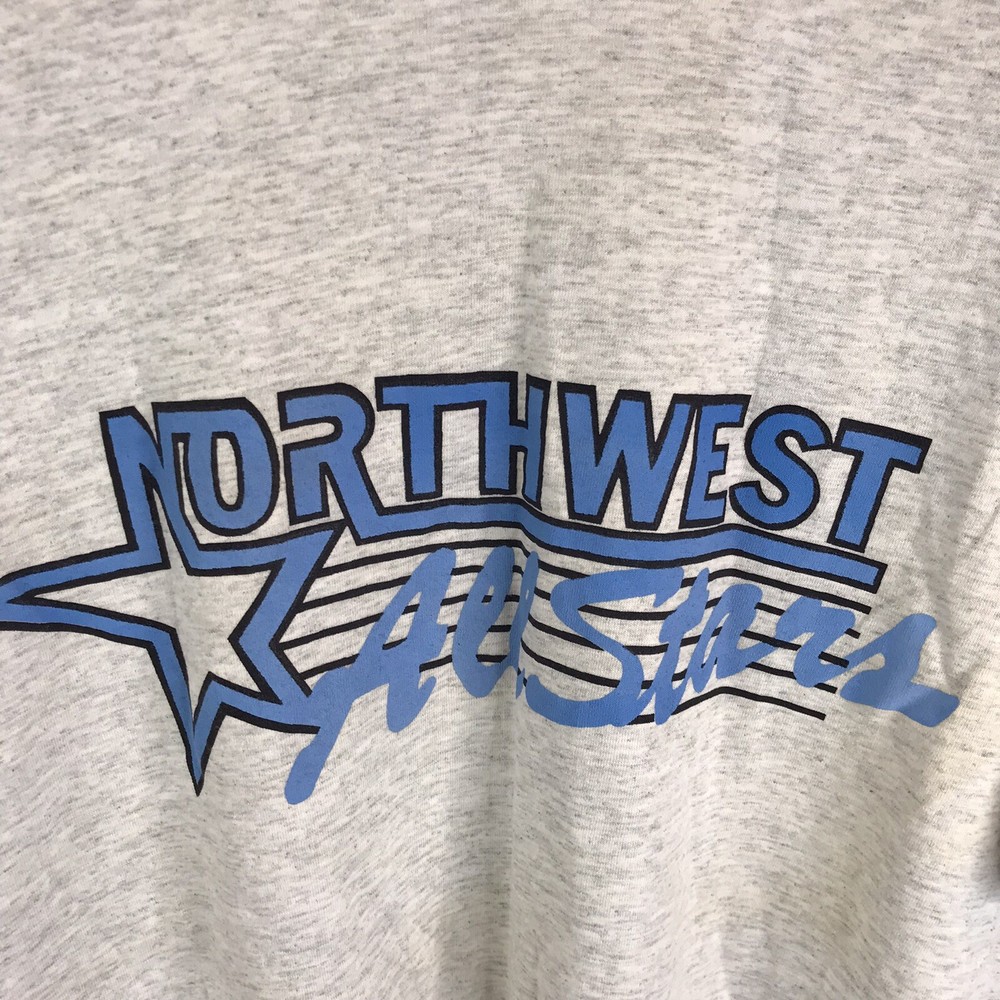 Vintage Single Stitch T shirt Screen Stars USA XL Northwest Allstars Marled Gray