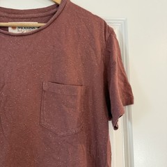 Mollusk Hemp Pocket Tee Sustainable Hemp Cotton Size Medium Clay Red USA