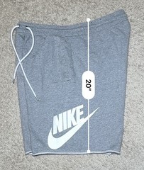 Nike Fleece Shorts Light Gray Swoosh Logo Size XXL Athletic W Pockets