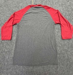 District Perfect Tri T-Shirt Mens Size M Heather Gray Red Collar Trim T Shirt