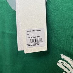 NEW Free Planet Men’s Green T-Shirt Relaxed Fit Short Sleeve Crew Neck NWT Large