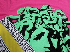 Hudson Outerwear Pink Orange Green Medusa Graphic Short Sleeve T-Shirt Mens XL