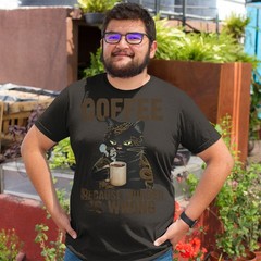 Coffee Because Murder Is Wrong Cat Tatto Gift Mens T-Shirts Tee Top