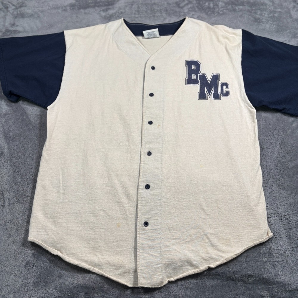 Vintage Badger Sport Baseball Jersey Mens XL Cream Cotton Brian McKnight Graphic