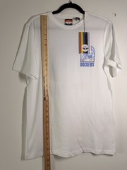 Dockers Unisex Slim Fit Graphic Tee Rainbow Pride Day Top S White Short Sleeve