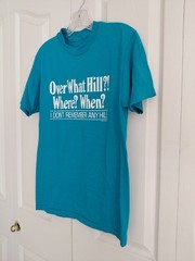 Vintage 1980s Over The Hill Blue Cotton T Shirt Single Stitch Small