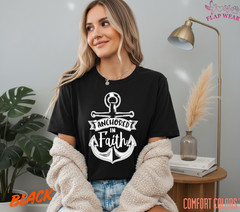 Unisex Anchored In Faith T-Shirt, Men T shirt,Women T shirt Gift Christian Top