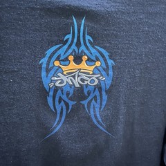 Vintage Y2K JNCO Tiger Tribal Flames Longsleeve Shirt Dark Blue Fits M/L 21×26