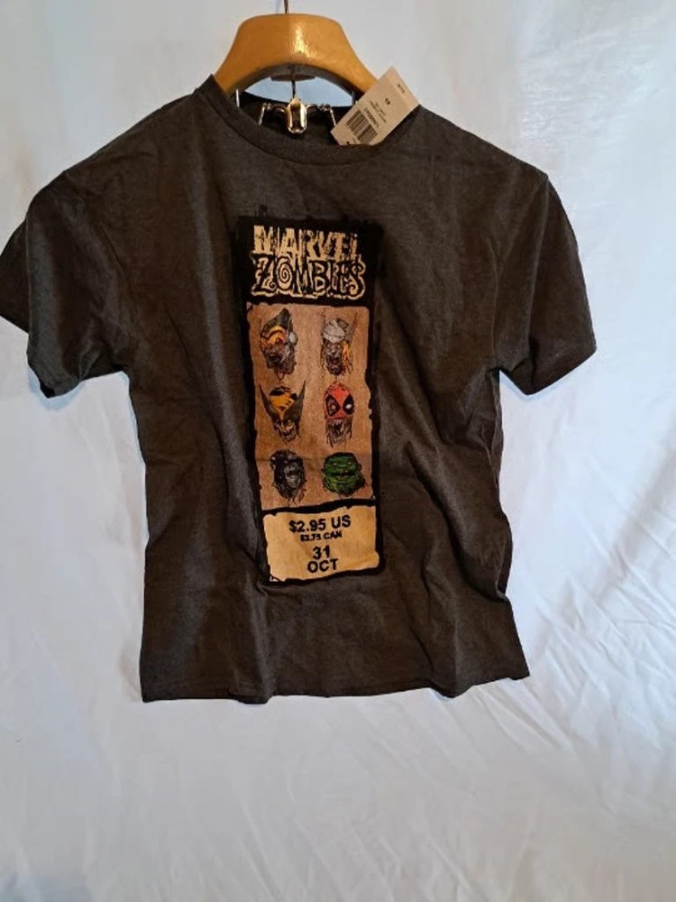 Marvel Heroes Zombie Style Halloween Graphic T-shirt XS Grey NWT