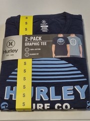 NWT – Hurley – 2 Pack Men’s Graphic Tees – Dark & Light Blue – Small