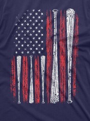Men’s Baseball USA Flag T-shirt Bat Flag American Sports Shirt For Him