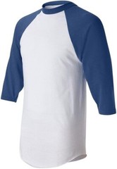 Men’s Regular fit Two Tone 100% Ring-Spun Combed Cotton Raglan ¾ Sleeve Baseball