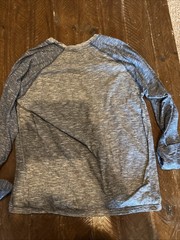 Men’s Highland Gray And Blue Long Sleeve Tee Size Medium