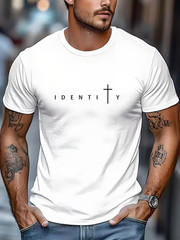 Men’s Outdoor Casual Sports T-Shirt – Soft Crew Neck Casual Pullover with White