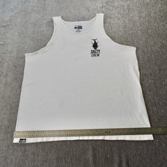 Salty Crew Shirt Mens XXL 2XL White Camo Fish Muscle Tank Top Beach Outdoor