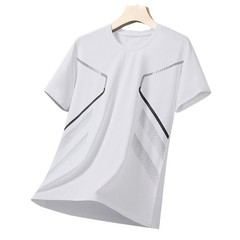 Short Sleeve O Neck T Shirt for Men Ice Silk Fabric Quick Dry and Breathable