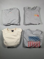 Lot 4 Ariat Work FR Flame Resistant Crew Shirt Mens L Gray Tan CAT 2 NFPA 2112