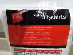 MED 2010 Hanes Classic Tagles 3 pack T-Shirt Comfort Lay Flat Collar Tagless NEW