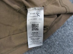 Puma Shirt Mens Small Brown Tan Block Nylon Pocket Outdoor Performance Tee