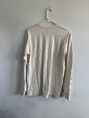 Billabong Mens S Beige Graphic Logo Crew Neck Long Sleeve Knit Cotton T-Shirt