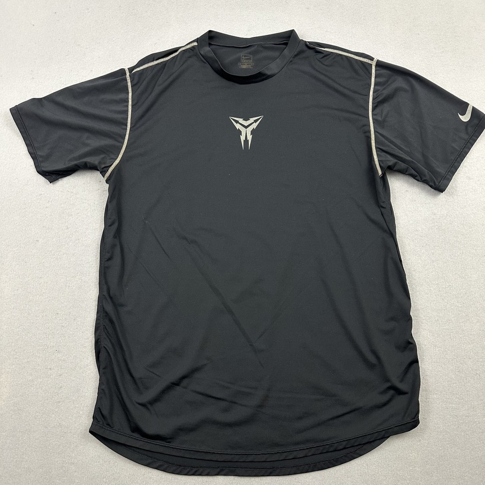 Nike Shirt Men Large Black Gray Solid Kobe Bryant Mamba Basketball Short Sleeve