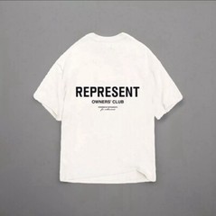 Represent Flat White Shirt Size L Men’s Logo Casual Designer New Authentic