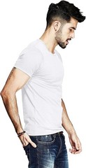Men’s Elastic Slim Fit Crew-Neck T-Shirt Casual Solid Short Sleeve Tee White M