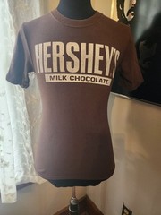 MF Mighty Fine Hersheys Chocolate Logo Brown Short Sleeve T Shirt Size Small