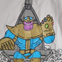 Marvel Thanos Shirt Mens Large Loot Crate Exclusive Beige Tee Infinity War