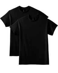 (PACK OF 2) Gildan Unisex-Adult Dryblend T-Shirt Black Medium G8000