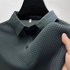 New Summer Mesh Ice Silk Short-sleeved T-shirt Men’s Ice Silk Short Sleeve Shirt