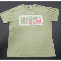 Mountain Dew Graphic T Shirt Mens Large Green Logo Soda Beverage Tee