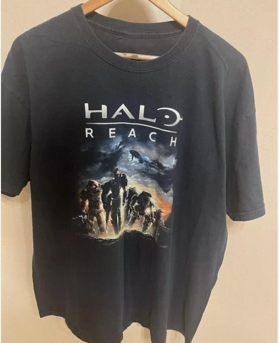 Halo Reach Shirt Mens Sz All Black Microsoft Xbox Game shirt