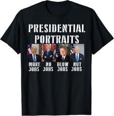 Humor Presidential Portraits Trump Obama Biden Clinton T-Shirt