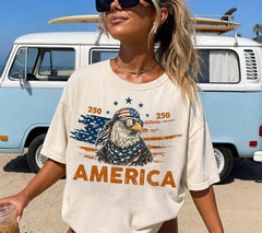 USA 250th American Eagle Shirt Vintage 4th Of July, LAT Apparel Boys 250th Shir