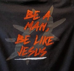 T-Shirt Men’s M Black Biblical Manhood 2025 Be A Man Be Like Jesus Christian