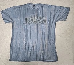 Harley Davidson 2X Blue TieDye T-Shirt Mancuso Houston TX on Genuine H-D Label