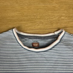 Common People Men’s Blue Pink Striped Pocket Cotton Tee T Shirt M Medium Indi