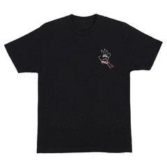Santa Cruz SCREAMING BONE HAND CRUZ Skateboard T Shirt BLACK