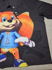 Conker’s Bad Fur Day Nintendo 64 Chalk Line Button Up Shirt Men’s Size XXXL NWT