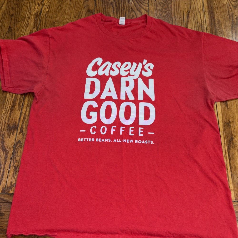 Casey’s General Store “Darn Good Coffee” Employee Uniform T-Shirt, LARGE