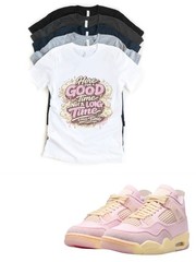Shirt to match Jordan 4 Iced Carmine Pink Denim Good Time Sneakerhead Match Tee