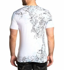 Xtreme Couture by Affliction Men’s T-Shirt SCRAP HEAP Biker White MMA