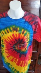 Tie Dyed Handmade T-Shirt Top Unisex Adult Small Spiral Graphic Preshrunk New