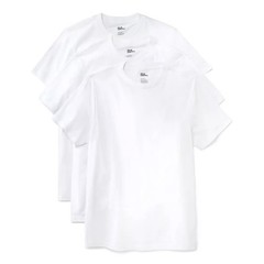 Dealworthy Men’s Slim Fit Crewneck T-Shirt 3-Pack – Large White