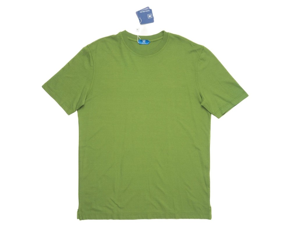 Kired by Kiton $295 NWT British Green Crepe Cotton Slim T-Shirt L (52 IT)