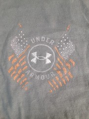 Under Armour Shirt Mens Large OD Green Freedom Snake T Graphic Tee USA Flag New