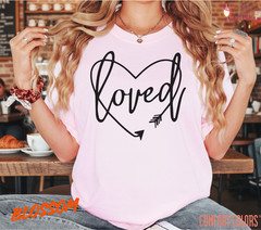 Unisex Loved Cursive Heart T shirt Men T shirt Women valanity Romantic